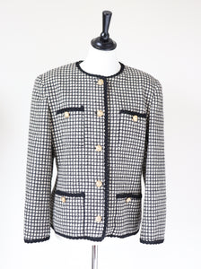 Andrea Mare Collarless Wool Jacket - Vintage - UK 12 / 14