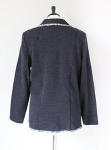 Nives Mora Knitted Grey Cardigan Jacket - Wool Blend - M / UK 12