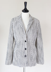 Checked / Spotted Jacket - Sigrid Schmidbauer - Cream White / Black - S / UK 10