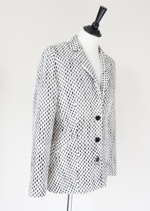 Checked / Spotted Jacket - Sigrid Schmidbauer - Cream White / Black - S / UK 10