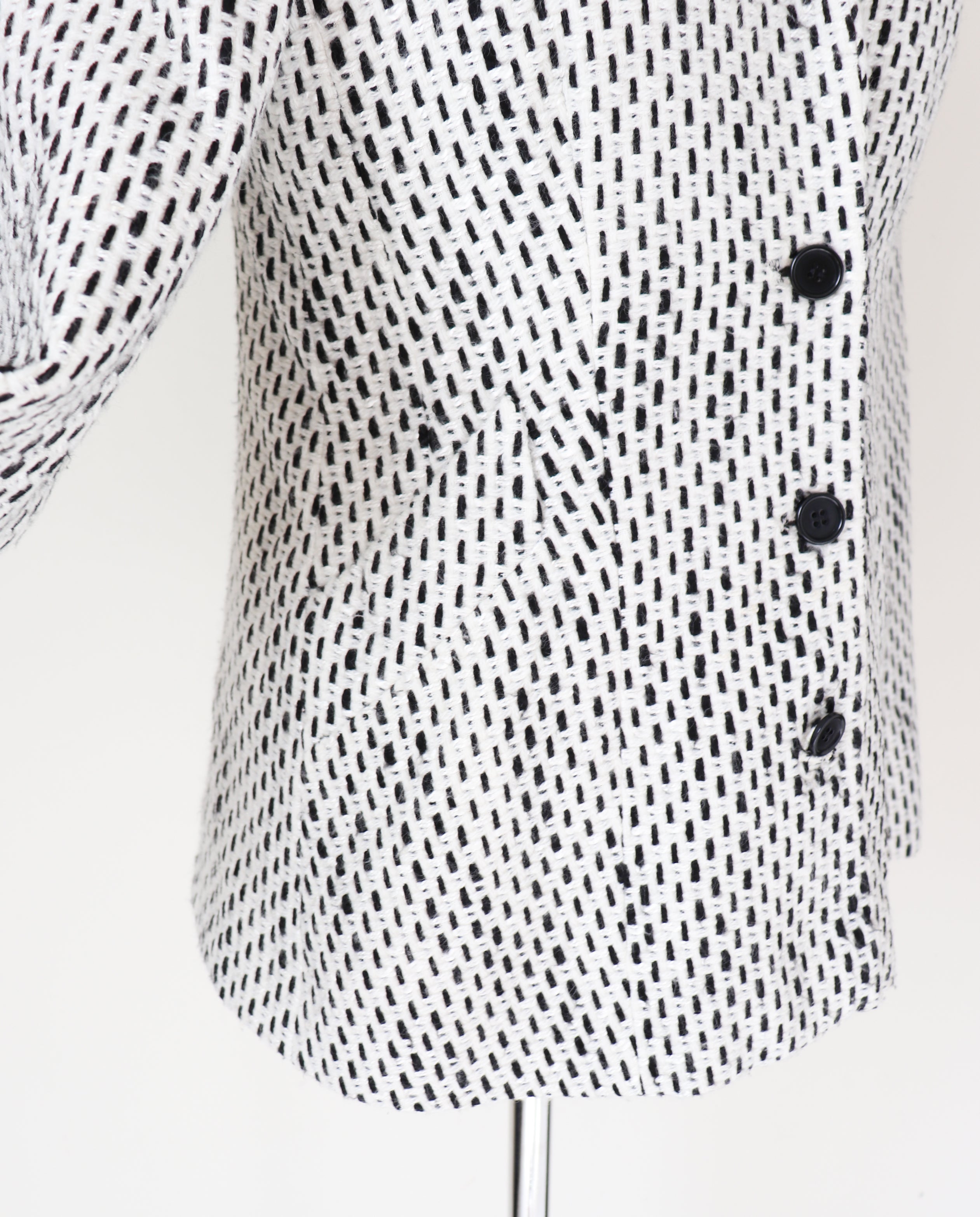 Checked / Spotted Jacket - Sigrid Schmidbauer - Cream White / Black - S / UK 10