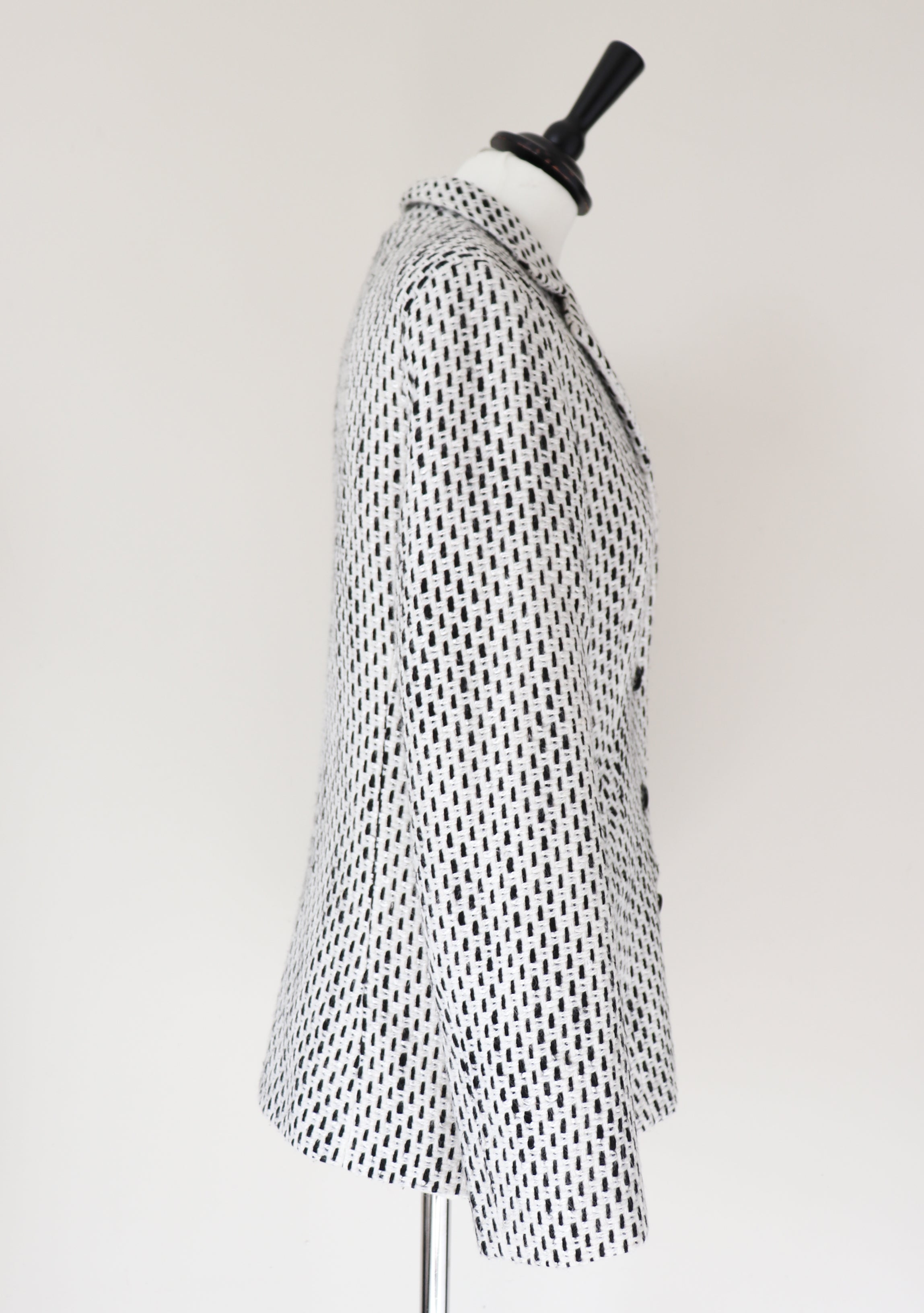 Checked / Spotted Jacket - Sigrid Schmidbauer - Cream White / Black - S / UK 10