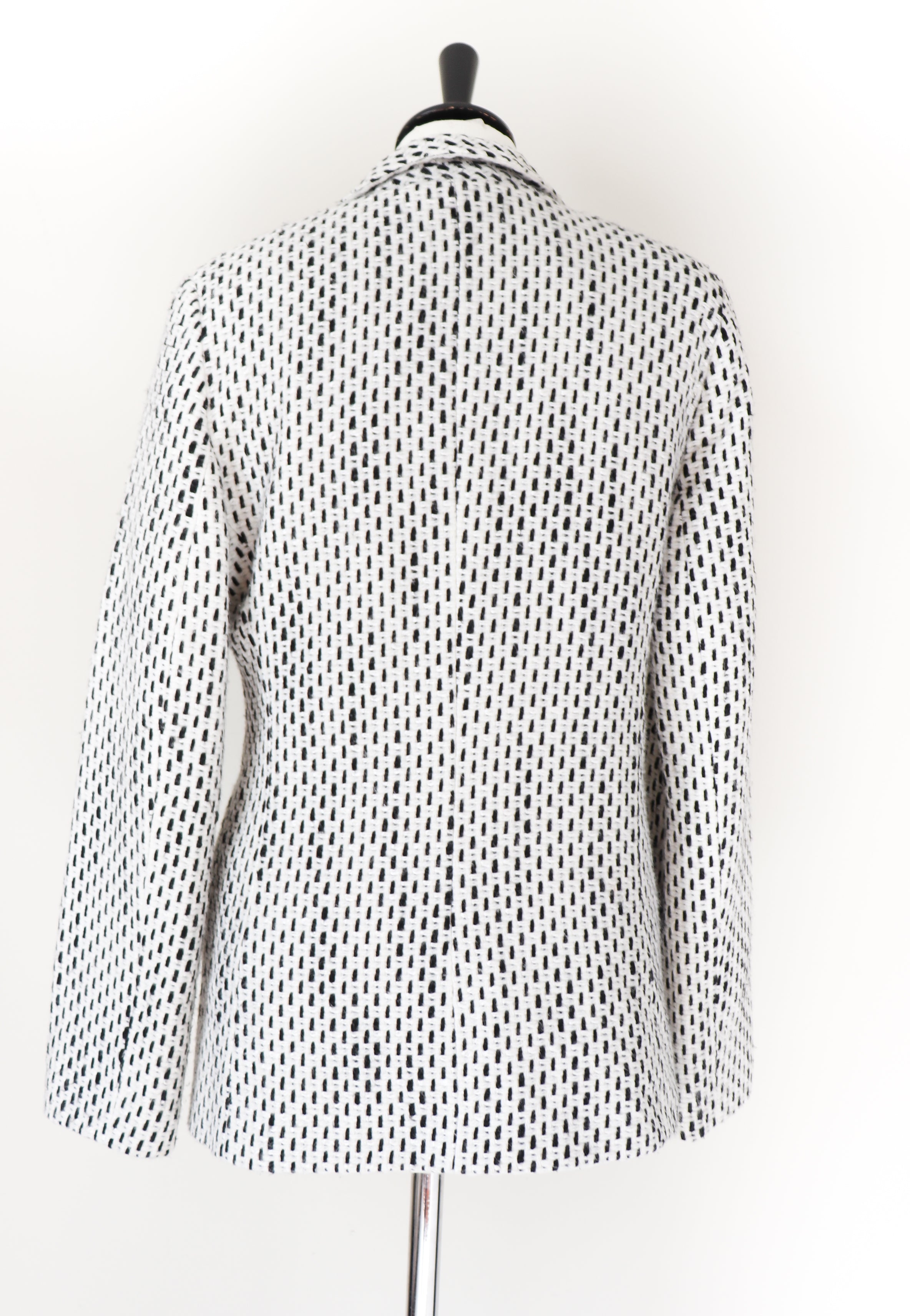 Checked / Spotted Jacket - Sigrid Schmidbauer - Cream White / Black - S / UK 10