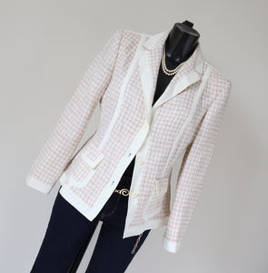 Barbara B Tweed Jacket - Vintage - Cream / Beige - Label 14 - UK 10 / 12