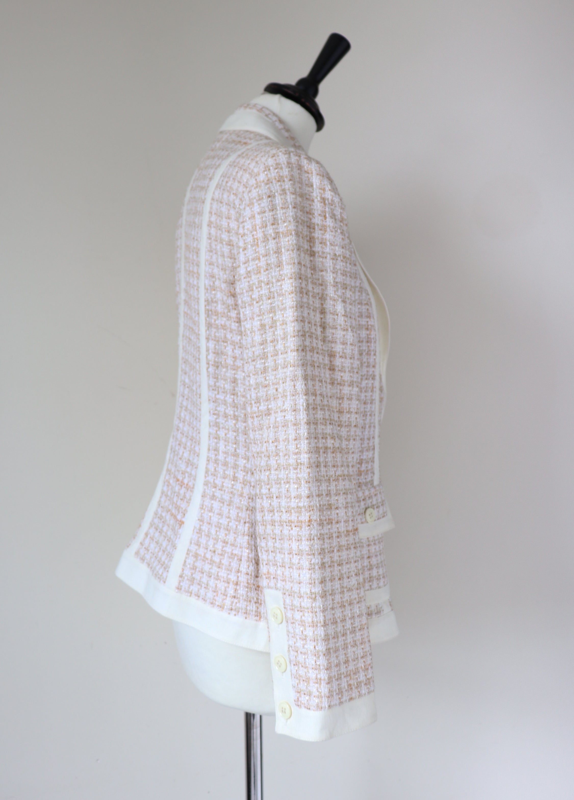 Barbara B Tweed Jacket - Vintage - Cream / Beige - Label 14 - UK 10 / 12