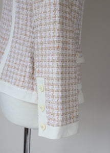 Barbara B Tweed Jacket - Vintage - Cream / Beige - Label 14 - UK 10 / 12