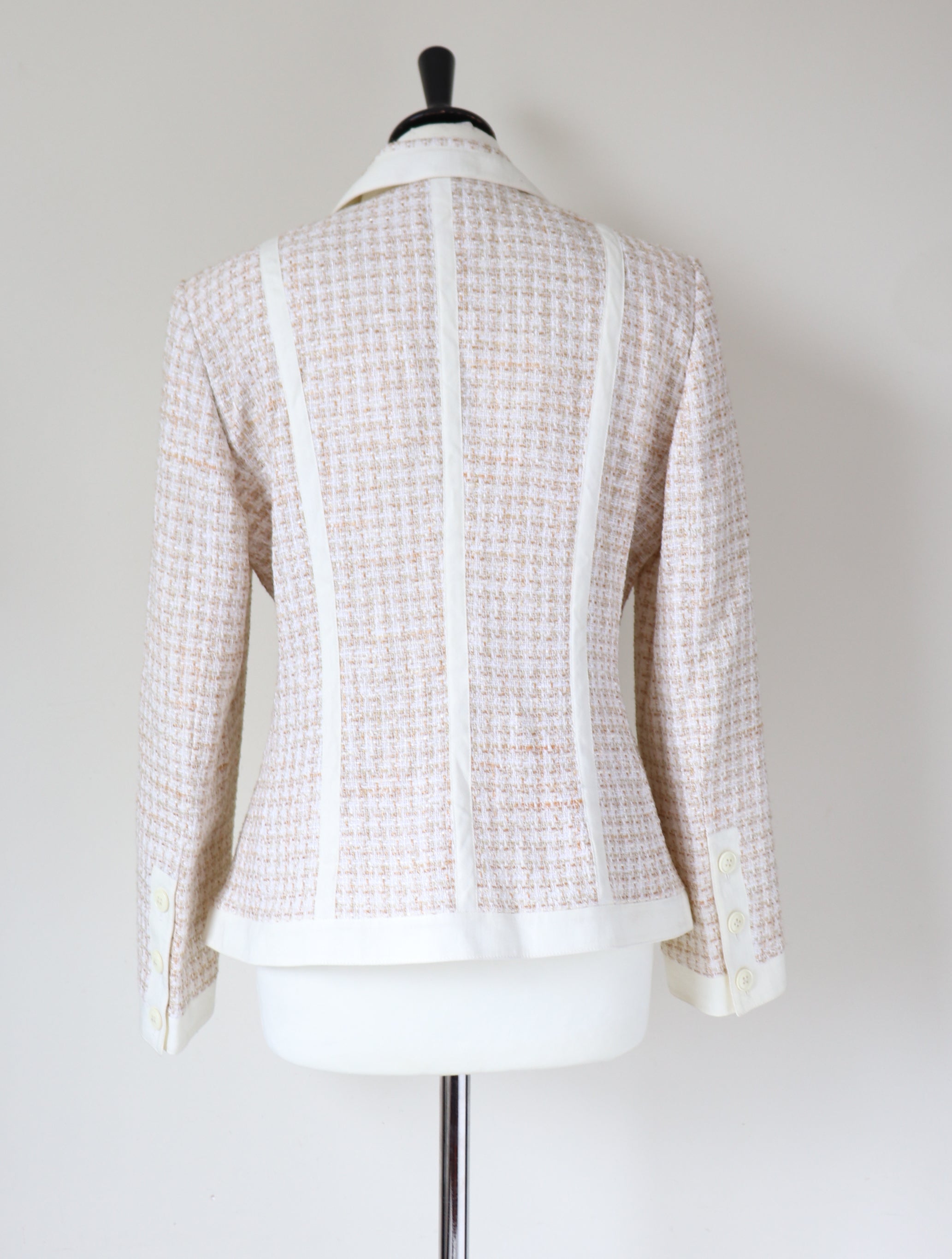 Barbara B Tweed Jacket - Vintage - Cream / Beige - Label 14 - UK 10 / 12