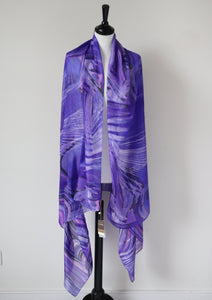 Purple Chiffon Silk Scarf / Shawl -Conpibel -  X LARGE - Labels Attached