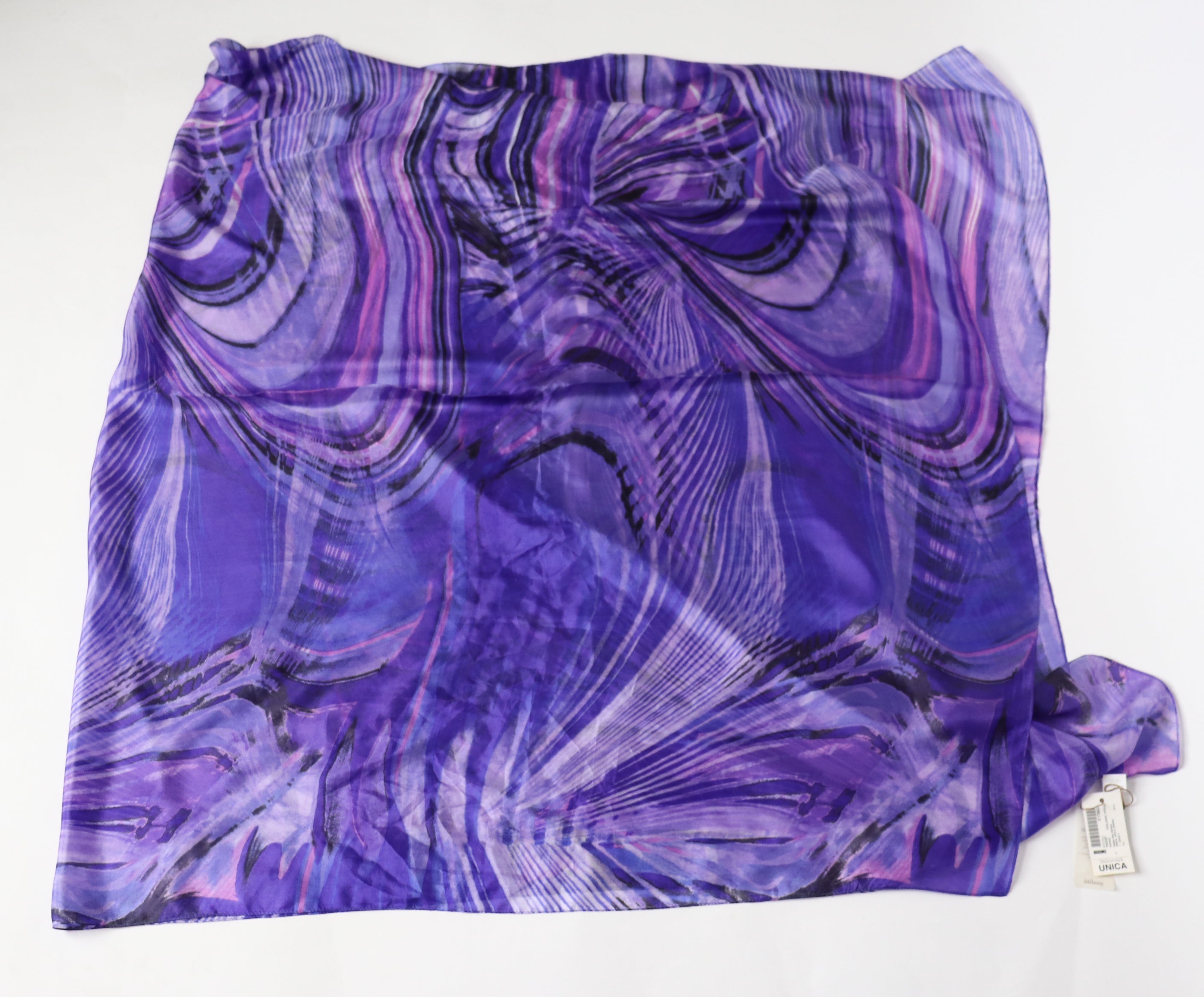 Purple Chiffon Silk Scarf / Shawl -Conbipel - X LARGE - Labels Attached