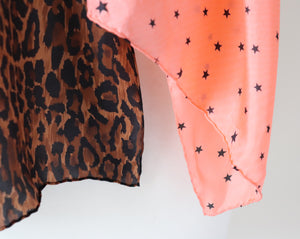 Codello Silk Scarf - Leopard  / Equestrian / Spotted Stars - LARGE / LONG