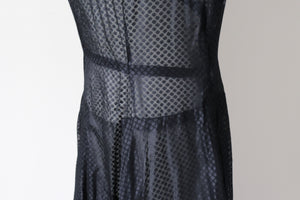 1950s Original Black Dress - See Through - Cocktail / Evening Dress - UK 10 / 12