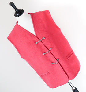 Vintage Tirol  Gilet / Waistcoat - Pink Wool - M /  UK 12