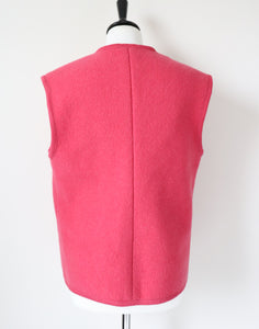 Vintage Tirol  Gilet / Waistcoat - Pink Wool - M /  UK 12