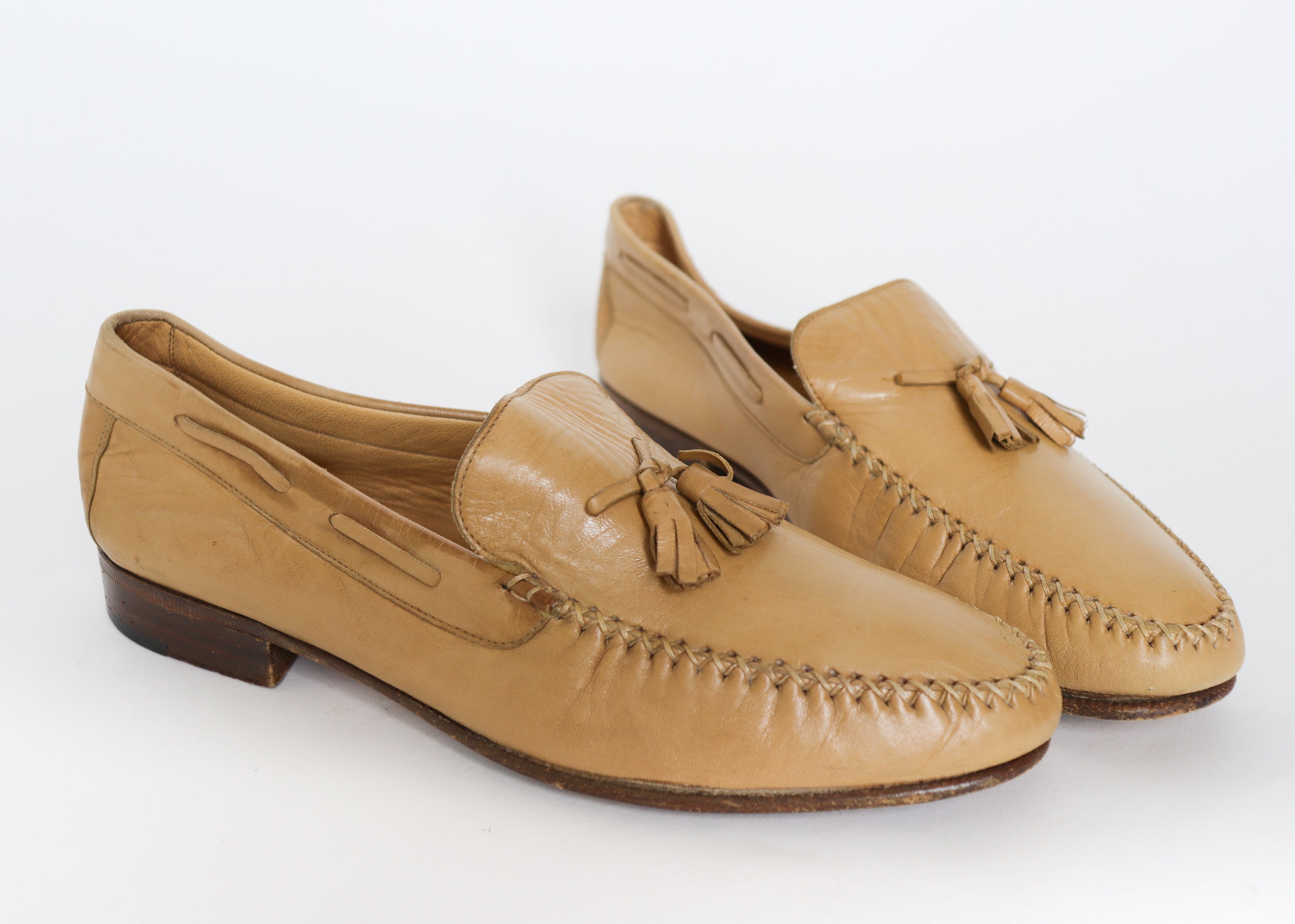 Vintage Tassel Loafers - 1980s - Leather - Gordon Scott -  Fit UK 6.5 / 39.5