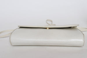 Anne Klein Vintage Crossbody Leather Bag - Ivory White - 1980s - Small