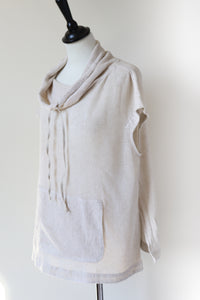 Linen Mesh Tunic Top - Funnel Neck - Massimo Vello - M / UK 12