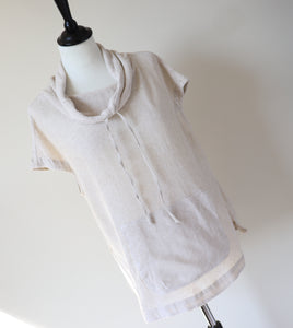 Linen Mesh Tunic Top - Funnel Neck - Massimo Vello - M / UK 12