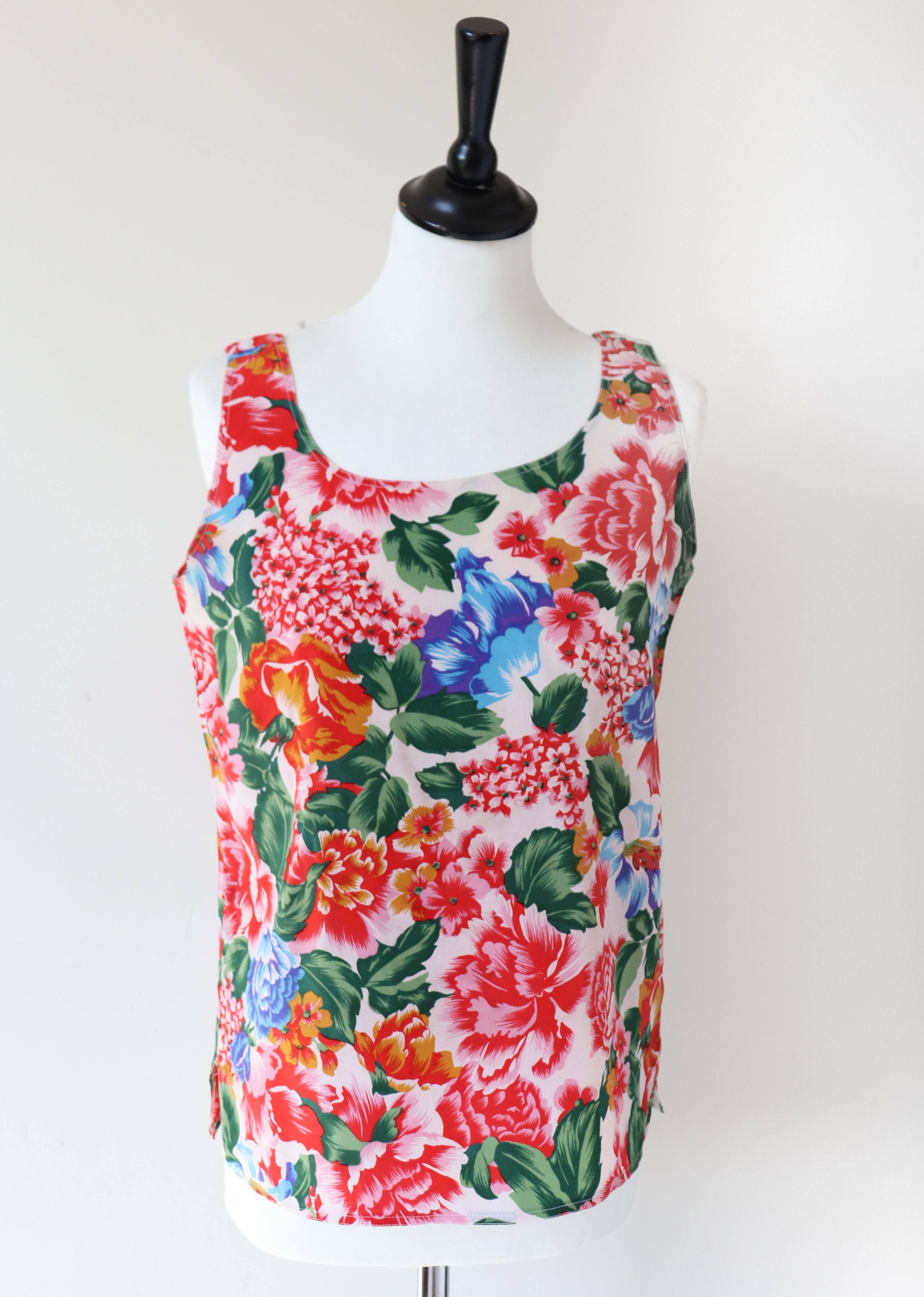 Silk Camisole Top - Vintage - Floral - Marina Bravin - XS / S - UK 8 / 10