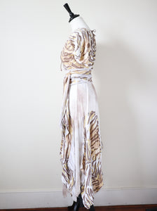 1980s Cotton Jersey Animal Print Jungle / Tarzan Dress - Lydiane Paris - S / UK 10
