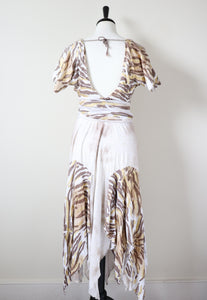 1980s Cotton Jersey Animal Print Jungle / Tarzan Dress - Lydiane Paris - S / UK 10