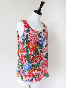 Silk Camisole Top - Vintage - Floral - Marina Bravin - XS / S - UK 8 / 10