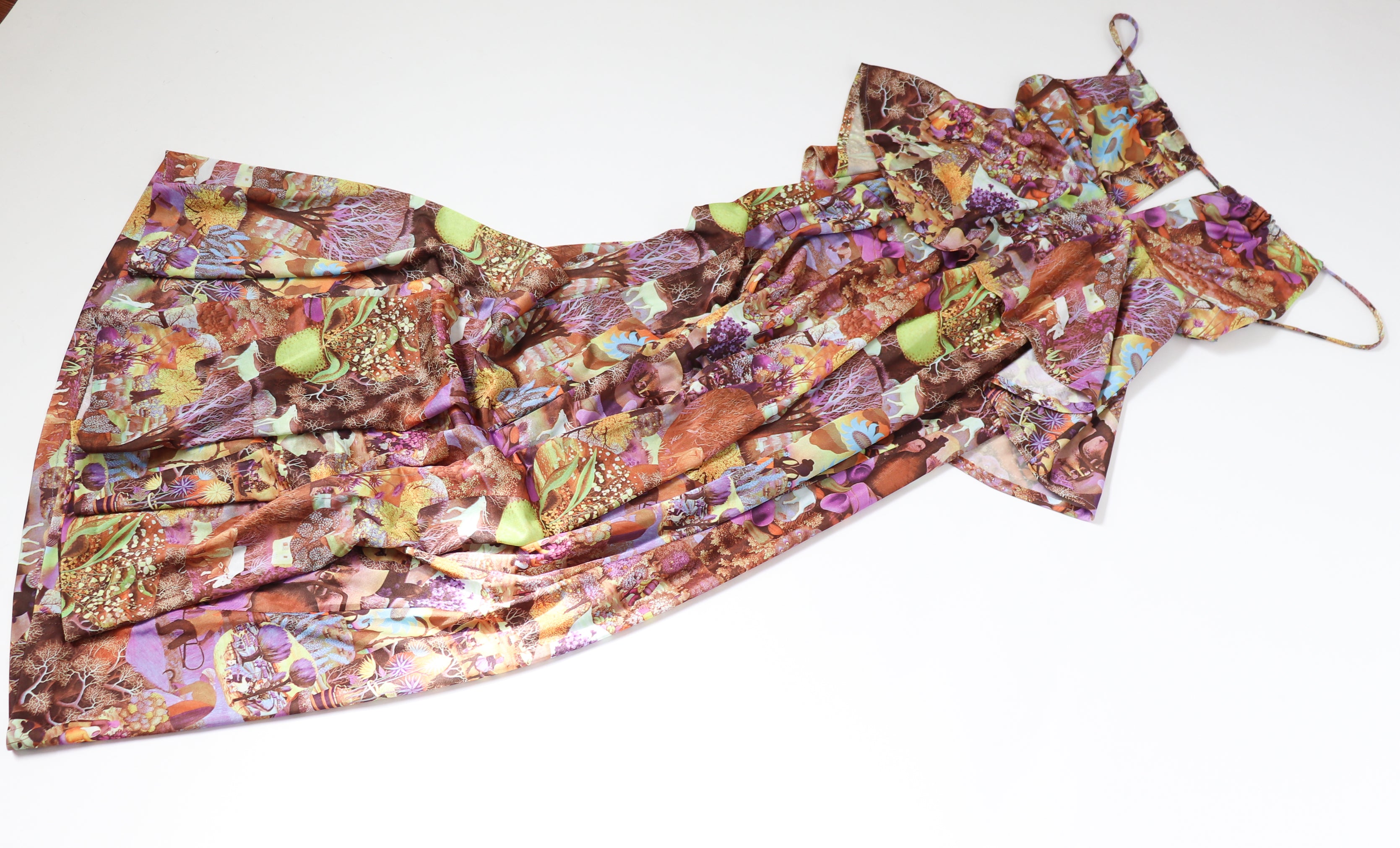 Vintage 1970s Maxi  Dress - Psychedelic Magical Realism - 1970s - XS / UK 8