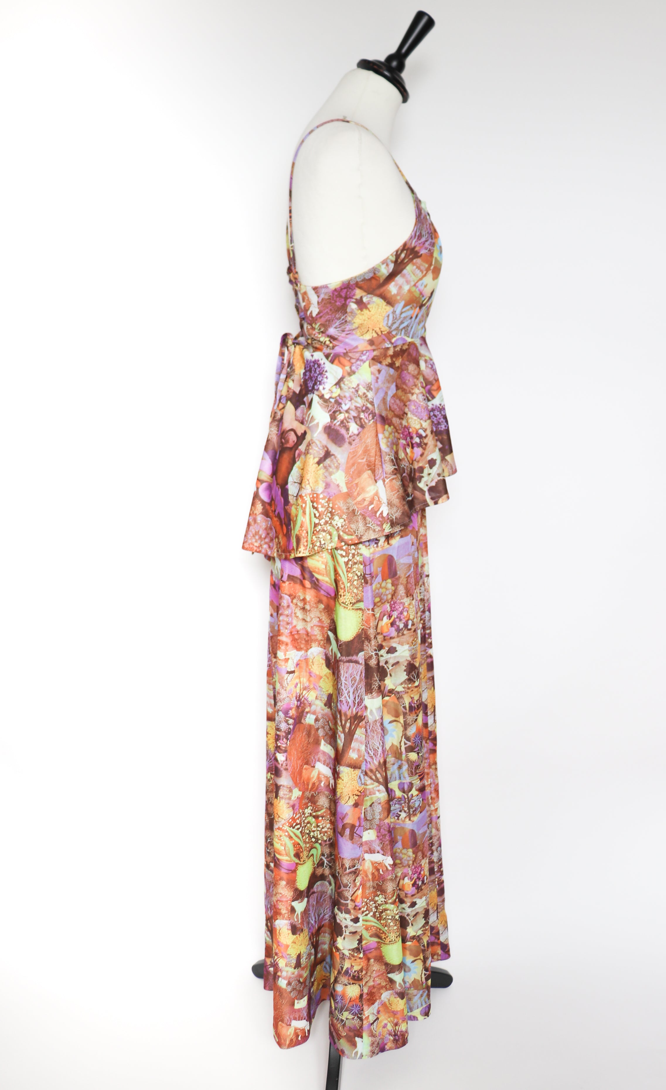 Vintage 1970s Maxi  Dress - Psychedelic Magical Realism - 1970s - XS / UK 8