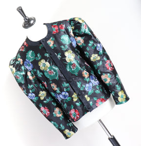 1980s Tyrol Party Jacket - Dark Florals - Vintage - BURGI -  L / UK 14