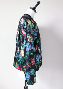 1980s Tyrol Party Jacket - Dark Florals - Vintage - BURGI -  L / UK 14