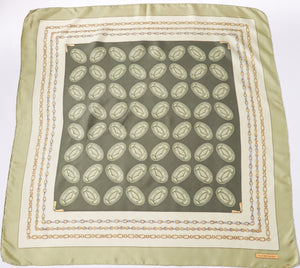 Must de Cartier Vintage Silk Scarf - Green - Monogram Logo Print - LARGE