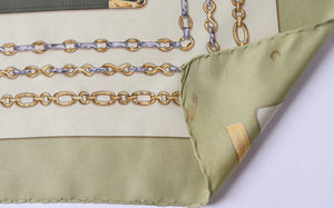 Must de Cartier Vintage Silk Scarf - Green - Monogram Logo Print - LARGE
