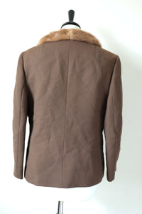 1960s Wool Vintage Jacket - Mink Fur Collar - Modell Velisch - M / UK 12