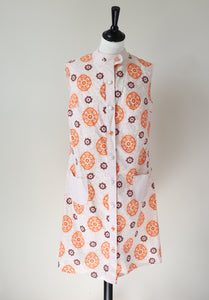 1970s Cotton Summer Day Dress - A Line Shift -  M / UK 12