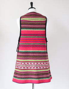 Vintage 1970s knitted tabard / tunic / dress - FairIsle - S / M - UK 10 / 12