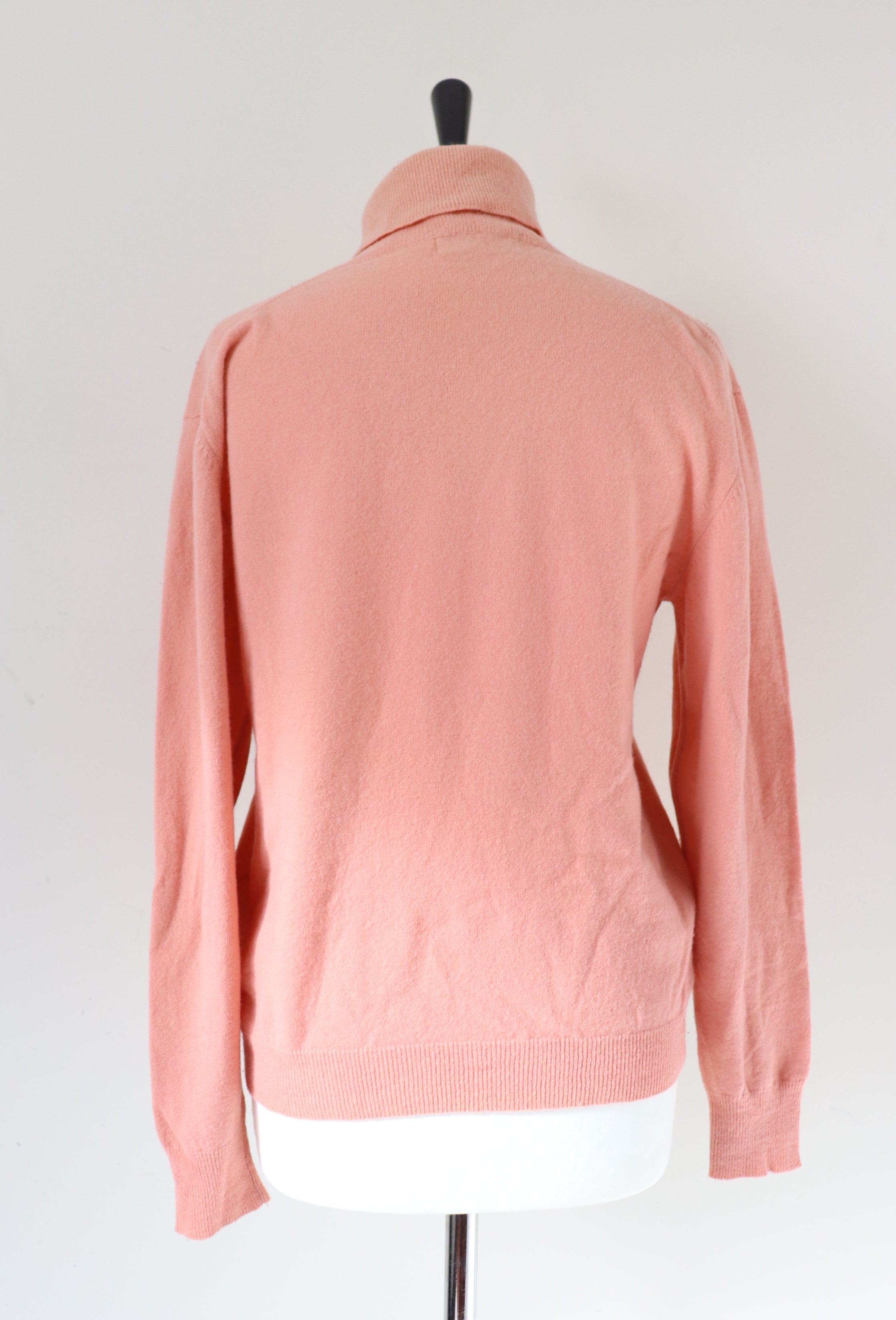 1960s Embroidered Sweater / Jumper - Peach Wool Blend - S / M  - UK 10 / 12