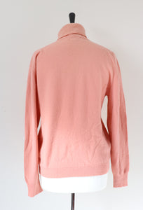 1960s Embroidered Sweater / Jumper - Peach Wool Blend - S / M  - UK 10 / 12