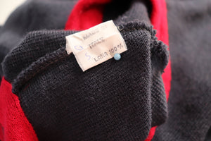 Knitted Wool Bodycon Dress - Blue / Red - Long Sleeve - S / UK 10
