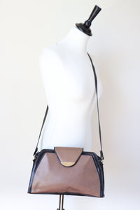 Medici crossbody  / Tote Bag - 2-Way Strap - Vintage 1980s - Beige Leather