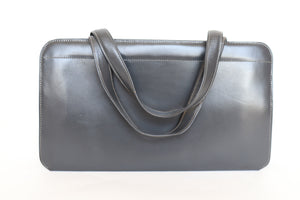 1960s / 1950s Vintage Bag - Grey Leather handbag - Long / Medium