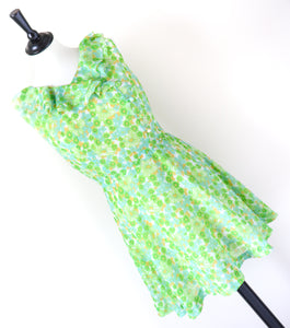 1960s Summer Mini Dress - Green -XXXS - UK 4 / 6