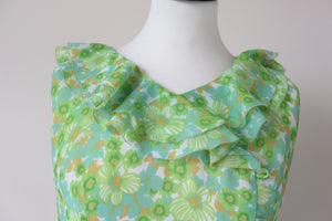 1960s Summer Mini Dress - Green -XXXS - UK 4 / 6