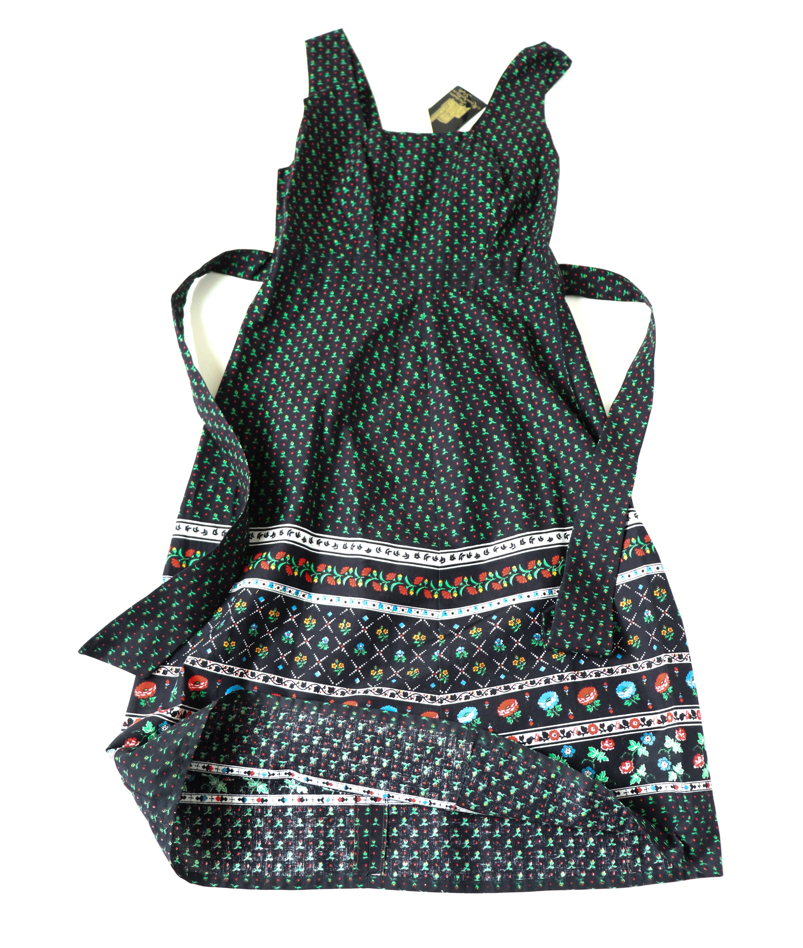 Cotton Summer Dress - Vintage 1970s - Sleeveless - XXS / UK 6