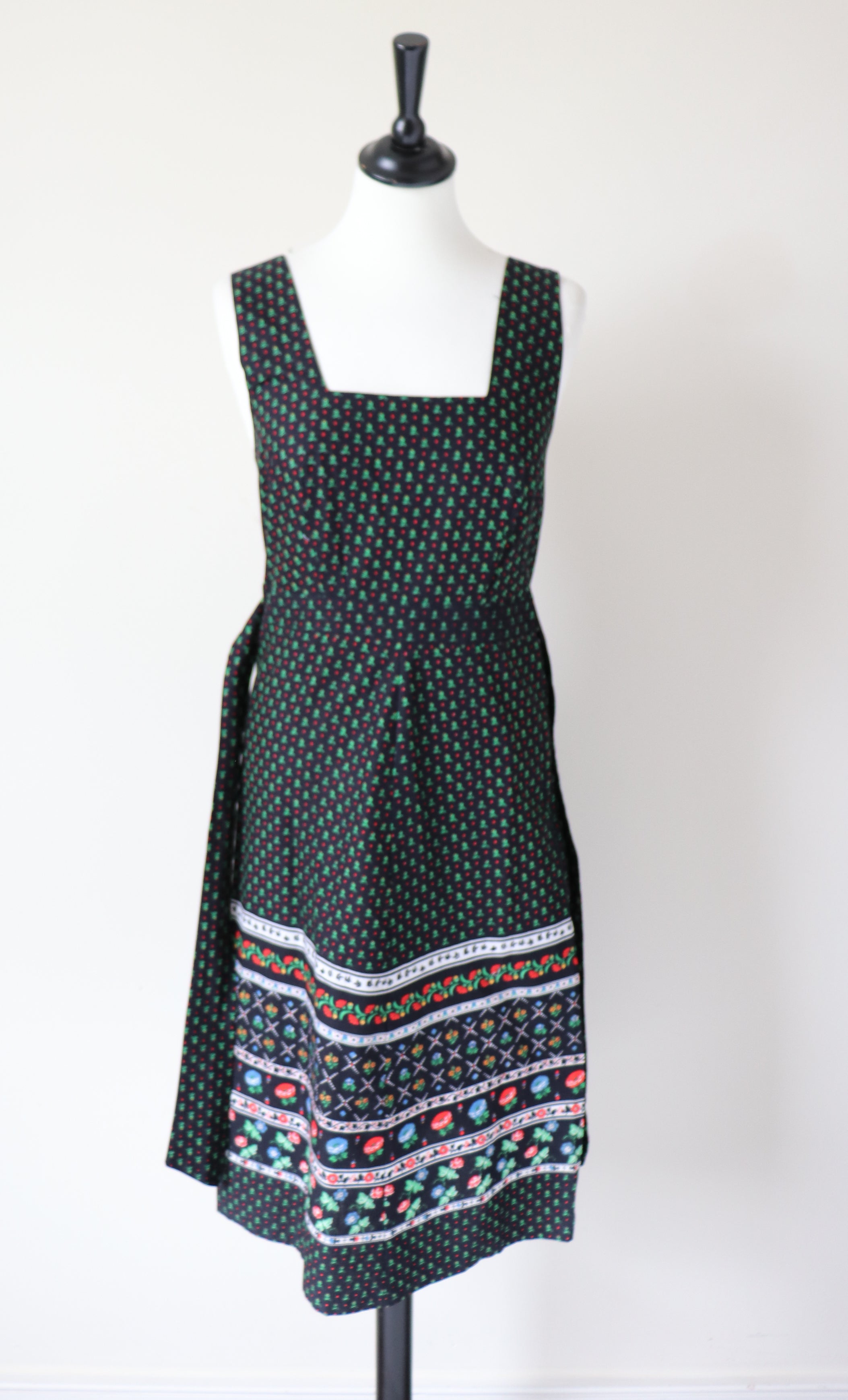 Cotton Summer Dress - Vintage 1970s - Sleeveless - XXS / UK 6