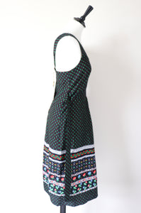 Cotton Summer Dress - Vintage 1970s - Sleeveless - XXS / UK 6