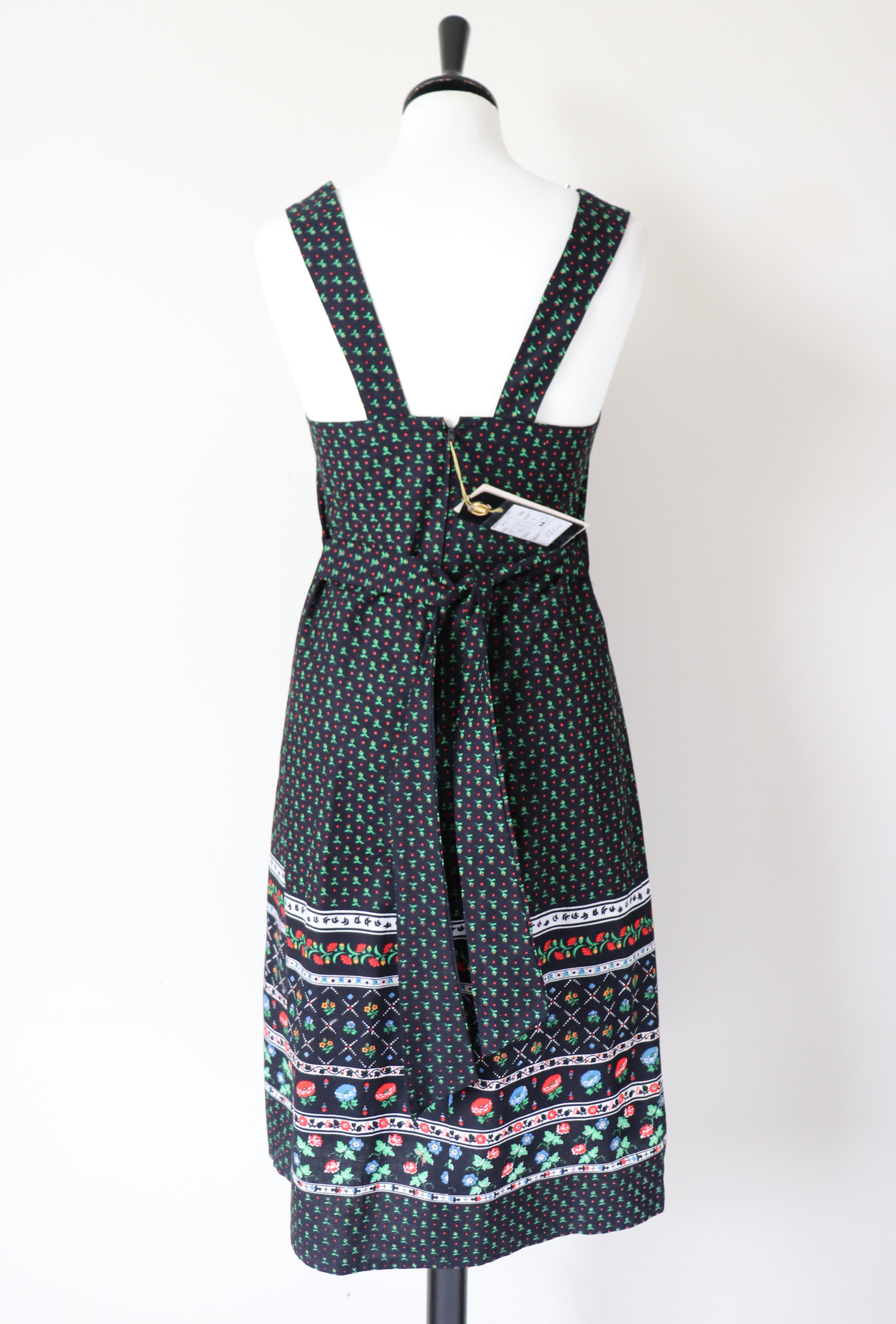 Cotton Summer Dress - Vintage 1970s - Sleeveless - XXS / UK 6