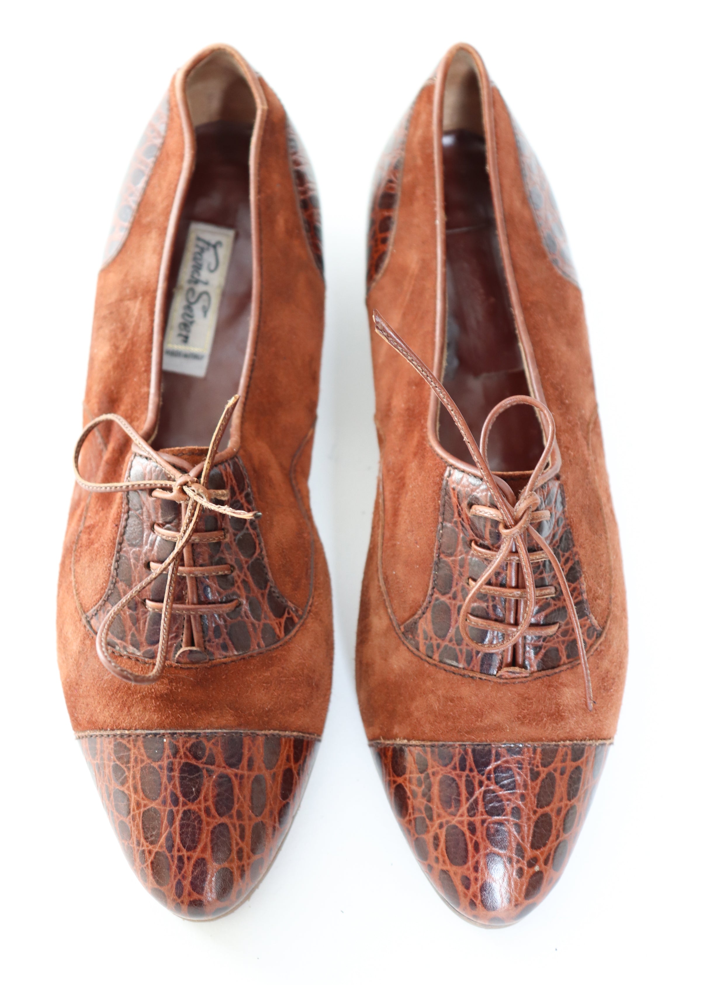Vintage Suede / Leather Lace-Up Shoes - Heels - 37.5 / UK 4.5