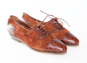 Vintage Suede / Leather Lace-Up Shoes - Heels - 37.5 / UK 4.5