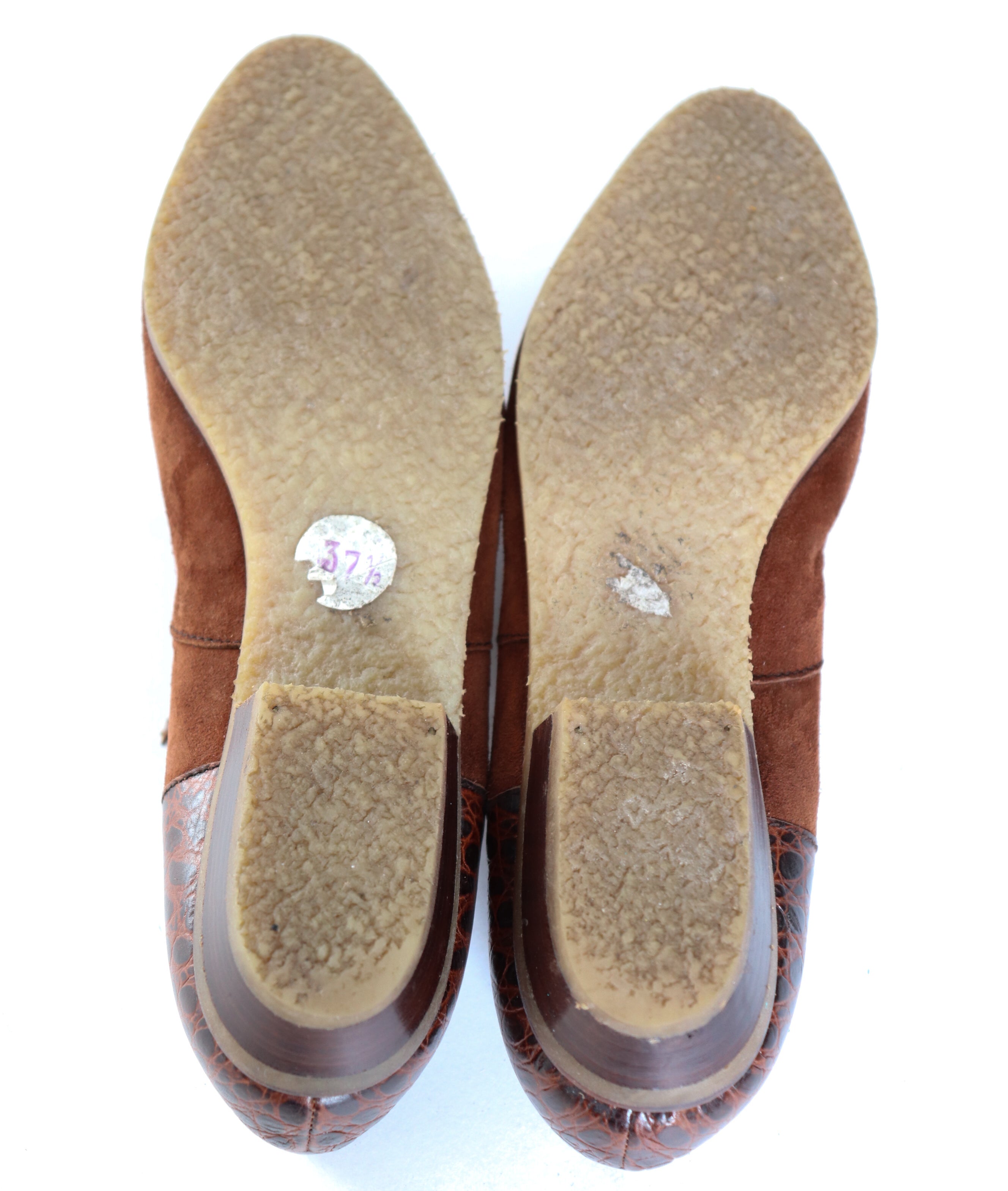 Vintage Suede / Leather Lace-Up Shoes - Heels - 37.5 / UK 4.5