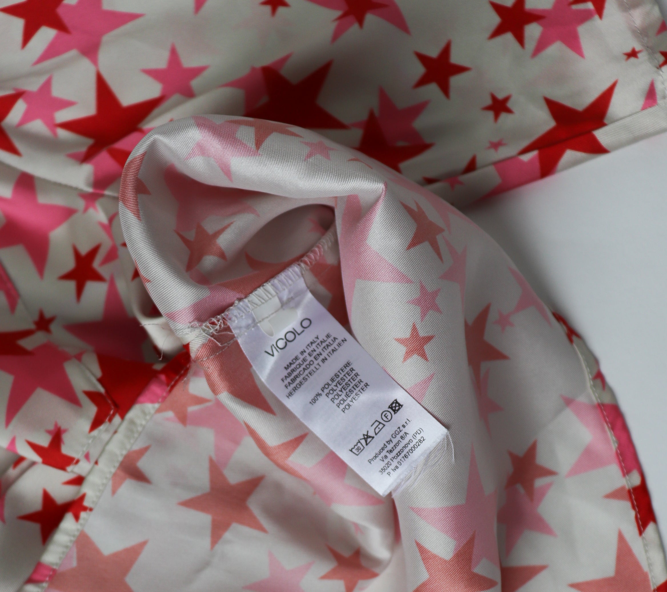 Vicolo Shirt Top - Cream / Pink Stars - Label S ( Fit M / UK 10 )