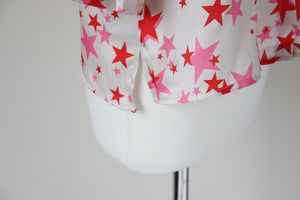 Vicolo Shirt Top - Cream / Pink Stars - Label S ( Fit M / UK 10 )